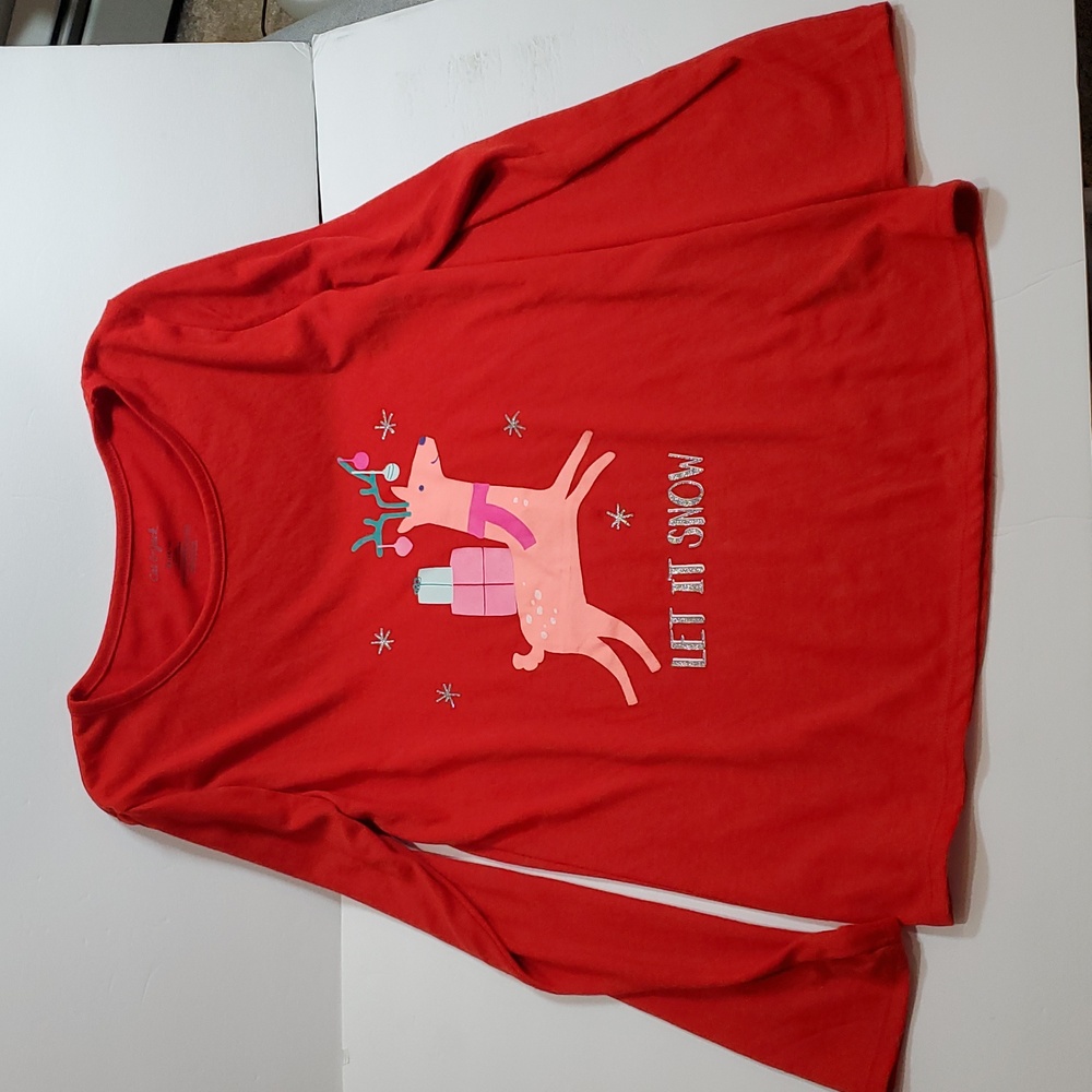 Girl's size 14-16 Shirt Cat & Jack Let it snow Long sleeves Crew neck